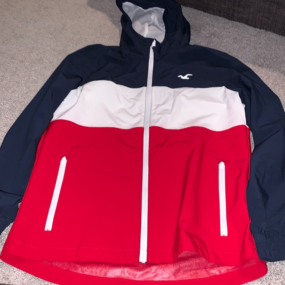 Men red, white and blue hollister coat jacket
